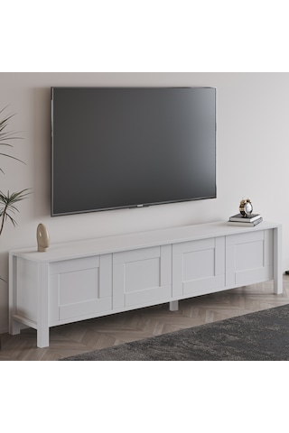 Vachel 4 Kapaklı Modern Tv Sehpası Beyaz