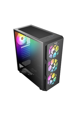 PowerBoost VK-D501M 650W 80+ USB 3.0 ATX Mesh Single Ring Rainbow Bilgisayar Kasası