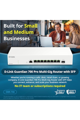 D-link Dbr-700 Vpn Destekli Smb Router, Smart Access Point Kontrolcü