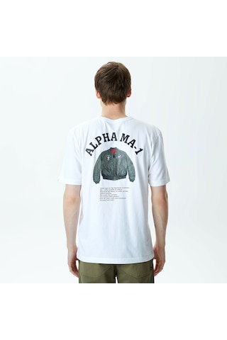 Alpha Industrıes Alpha Industries Alpha Ma-1 Unisex Beyaz T-shirt