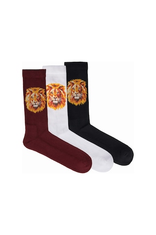 Gsstore Galatasaray Erkek 3 Lü Havlu Set Çorap E221519 Beyaz - Siyah