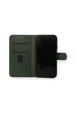 Newface - 974 - iPhone Uyumlu 13 Mini Kılıf Trend S Plus Kapaklı Kılıf - Csmo-tex - - Yeşil