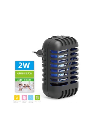 Xiyyadms Ev İçin Mini Moskito Öldürücü Lambası - Mor Işık Dalga Çekirdekli Elektrikli - Sessiz Çalışma - Güvenli Kafes - Siyah - Avrupa Standartı 110v-240v Siyah