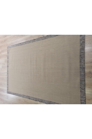 Çam Halı Sisal 9709 Bej / Gri Bordürlü Jüt Sisal Kilim - 80x300