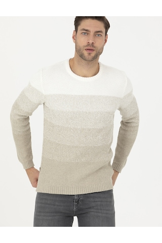 Pierre Cardin Erkek Kum Melanj Triko Kazak 50278085-vr123 Kum Melanj