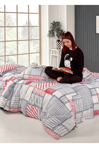 Tabu Home Patchwork Çift Kişilik Nevresim Takımı Antrasit