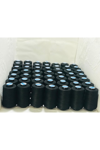 İplik Siyah 50'lı Koli Set Dikiş İpliği 120 No 5000mt. Polyester