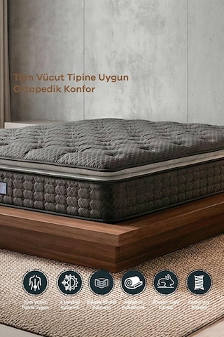 Mobyat Ultra Full Ortopedik Pedli Tavşan Tüyü Kumaş Bel Ve Sırt Destekli Prime Pelüş Yatak 150 X 200 Diğer