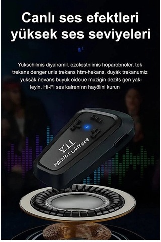 Y11 Bluetooth Kulaklık Mikrofonlu Motosiklet Kulaklığı İntercom Bt 5.3 03343617