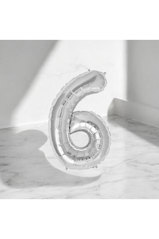 Brokoli Home 6 Numara Folyo Gümüş Balon 100cm 40inç Helyuma Uygu Karışık Renkli