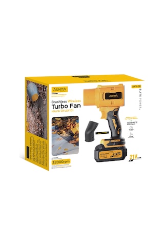 Ahv-18 Şarjlı Turbo Fan Hava Üfleyici Sarı - 21v Kömürsüz Motor Brushless - 32.000 Rpm Oto K