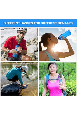 Teltree K8659 Katlanabilir Su Filtreli Şişe Ve K8612m Filtreli Pipet Seti - Kamp, Doğa Yürüyüşü Ve Acil Durumlar İçin Diğer