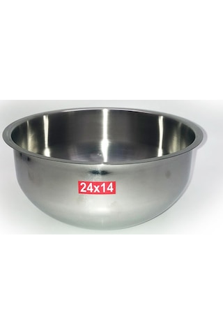 Paslanmaz Çelik Mayonez Karıştırma Kabı Yuvarlak Saklama 24*14 Cm