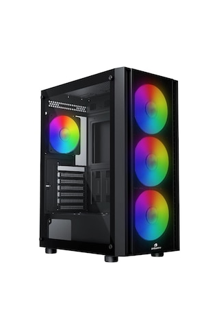 Gamebooster Castle A651b 600w Apfc Usb 3.0 Mesh 4 Rainbow Fanlı Mid-t Atx Gaming Siyah Kasa