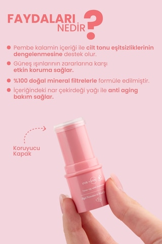 Bade Natural Pembe %100 Mineral Filtreli Ve Doğal Güneş Koruyucu Stick 30 Spf Kalaminli
