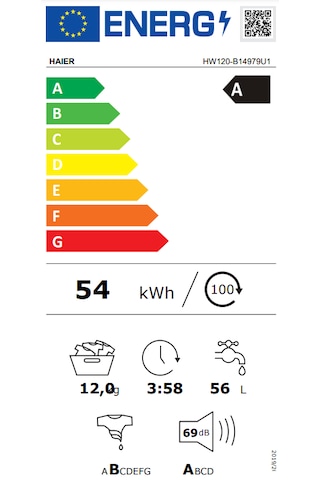 Haıer HW120-B14979U1 A 1400 Devir 12 KG Wi-fi + Çamaşır Makinesi Beyaz