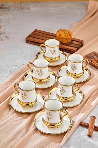 Cooker 6 Kişilik 180 Ml Porselen Çay Ve Kahve Fincan Takımı Ckr3460 Beyaz