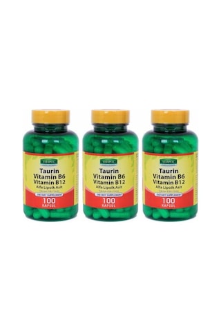 Vitapol Taurin 500 Mg Vitamin B6 Vitamin B12 3X100 Kapsül