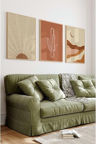 Ahşap Çerçeveli Mdf Tablo Seti Salon Ve Oturma Odası Için Çt3095 23 X 32