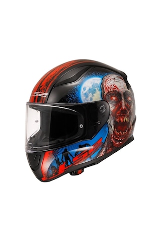 Ls2 Rapid 2 Zombie Kapalı Motoiklet Kask Kırmızı - Siyah