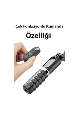 360 Akıllı Gimbal Telefon Tutucu Işıklı Bluetooth Kumandalı Selfie Tripodu