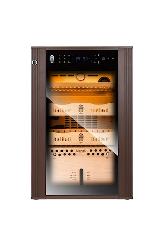 Lubinski Kahverengi Parmak İzi Kilitli Elektronik Puro Dolabı Ra-779 Lb-038