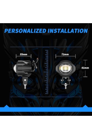 Motosiklet Sis Farı Spot Led Beyaz Sarı Renk Metal Kasa 2 Adet Takım Motosiklet Ekipman Lamba