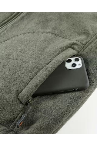 Snapbuy Kışlık Çift Taraflı, Çok Cepli, Bol Kesimli, Kalın Peluşlu Erkek Yeleği Asker Yeşili