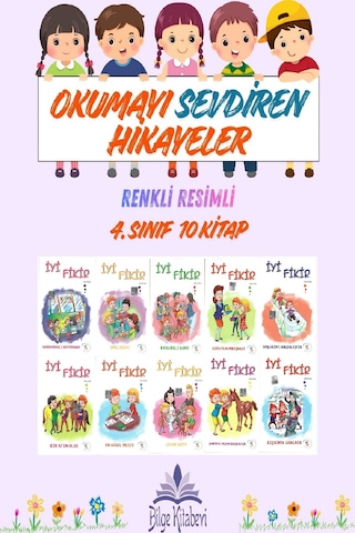4.sınıf Okumayı Sevdiren Renkli Resimli Hikaye Seti 10 Kitap