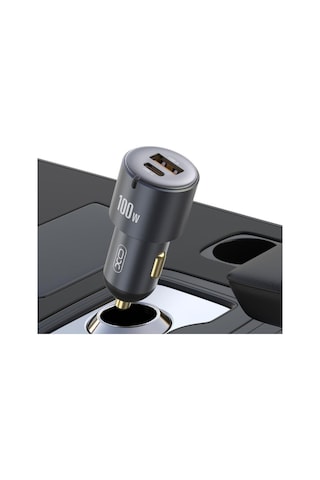Cc47 2ın1 Usb Cc47 100w Araç İçi Hızlı Şarj Soketi - Çift Portlu Usb-c + Usb-a Akıllı Adaptör