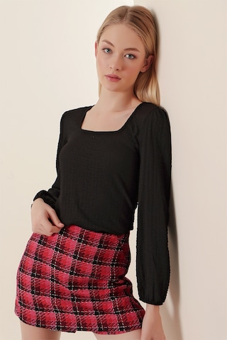 Bigdart 0442 Uzun Kollu Bluz - Siyah 001