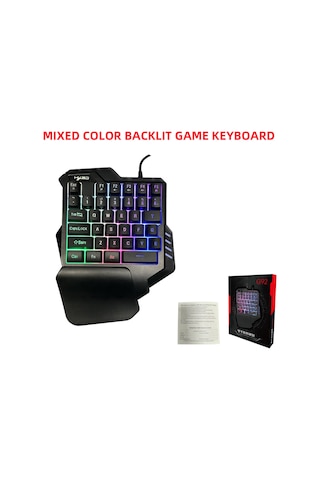Xindoker "35 Tuşlu Renkli Aydınlatmalı Tek Elle Oyun Klavyesi - Usb Bağlantılı Ve Makro Kayıt Özellikli"