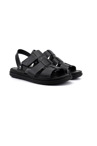 Gönderi(R) Gönderi R Erkek Siyah Hakiki Deri Comfort Sandalet Dyma73142822