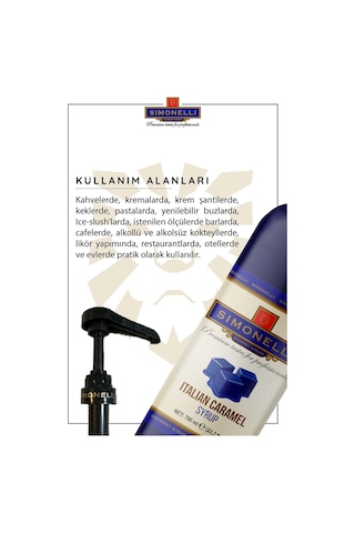 Simonelli Kahve Şurubu İtalyan Karamel Aromalı 70 CL + Pompa Sımonellı