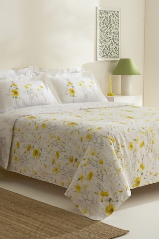 Karaca Home Rosella %100 Pamuk Çift Kişilik Nevresim Takımı Sarı Sarı