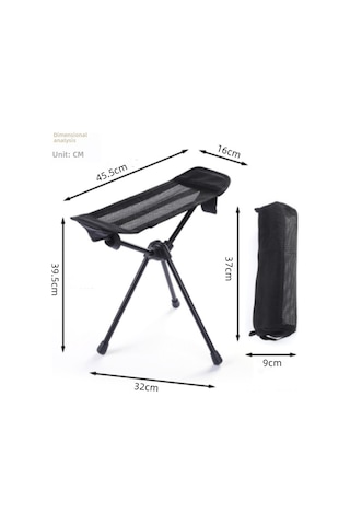 Skycity Siyah Çift Fonksiyonlu Katlanabilir Aydıncı Sandalye - Dış Mekan Kamp Malzemesi Ayaküstü Ve Sandalye Kullanıma Uygun Siyah