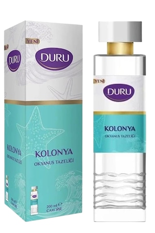 Duru Bodrum Mandalinası + Kiraz Çiçeği + Okyanus Tazeliği Cam Şişe Kolonya 3 x 200 ML