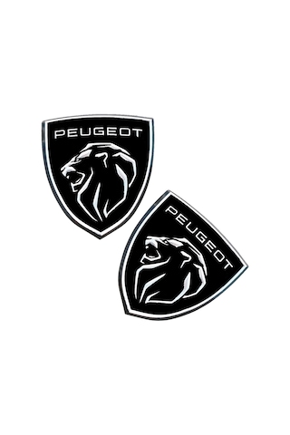 Peugeot Logo Arma 3d Metalize Sticker Alüminyum 2 Adet 8cm X 7cm