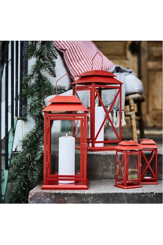 Ikea Vınterfınt Fener Parlak Kırmızı 22 Cm