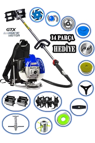 Eisenn German Dual Rider 52 Pro Sırt Tırpan + Akrobat Çapalama + Toprak Eşeleme 14 Parça Full Set