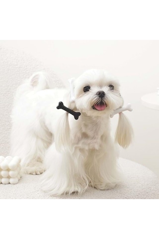 M-pets Glam Kemikli Kedi Ve Köpekler İçin Aksesuar Toka Siyah Ve Beyaz Siyah