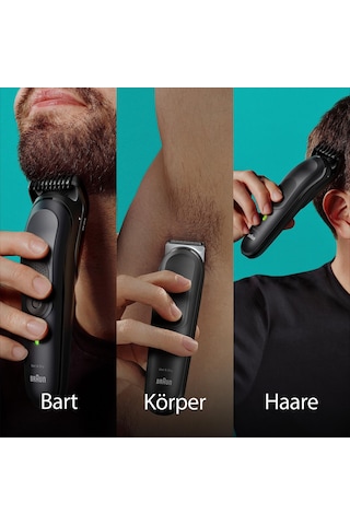 Braun Hepsi Bir Arada Giyotin Seti 7, 12'si 1 Arada Çoklu Bakım, Sakal Kesme Makinesi, Burun Kılı Kesme Makinesi, Yüz, Baş Ve Vücut İçin Saç Kesme Makinesi 100 Dak. Pil, 14 Uzunlukta 3-21 Mm , Su Geçirmez, Mgk7460, Siyah
