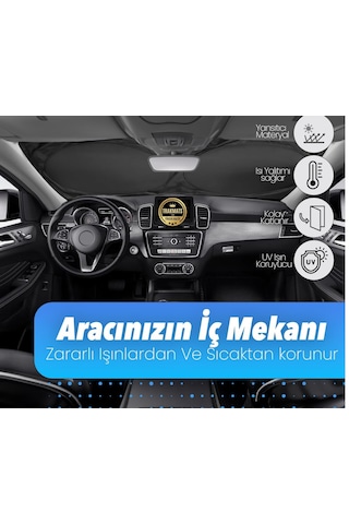 Trakmats Byd Seal U Dm-i İle Uyumlu Oto Ön Cam Güneşlik, Katlanabilir Milfonlu Yuvarlak, Uv Koruma, Kılıflı, 150x70 Cm, Üniversal 64626806