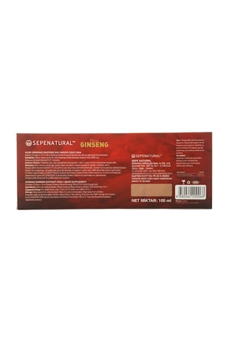 Sepe Natural Kore Ginseng Kök Ekstresi Likit 10 Ampul x 10 ml Panax - Ekstresi
