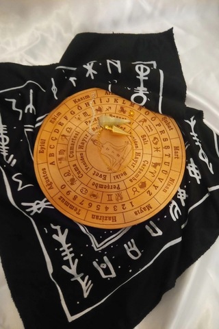 Pandül Sarkaç Tahtası Türkçe Ahşap Sarkaç Örtüsü Ritüel Set