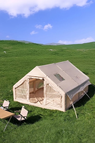 Onetick 12 Kişilik 4 Mevsim Şişme Kamp Çadırı Bej