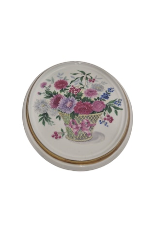 Vintage Dekoratif Çiçek Temalı Porselen Duvar Tabağı 13,5cm 001
