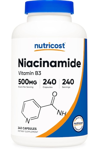 Nutricost Niacinamide Vitamin B3 500mg, 240 Capsules - Non-gmo, Gluten Free, Flush Free Vitamin B3 Aromasız