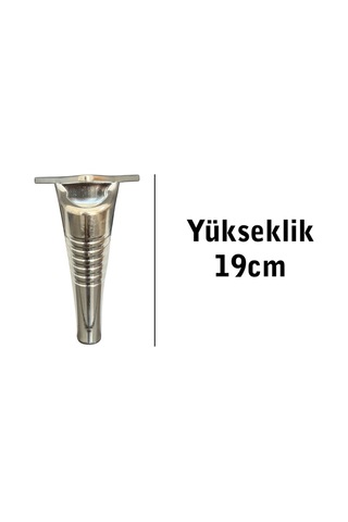 Homdep Kanepe Koltuk Tv Ünitesi Konsol Yükseltme Çizgili Model Plastik Ayak 19 Cm Krom Renk 6 Adet Krom