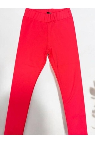 Kız Çocuk Mikro Şardonlu Esnek Tayt-15029 Neon Pembe